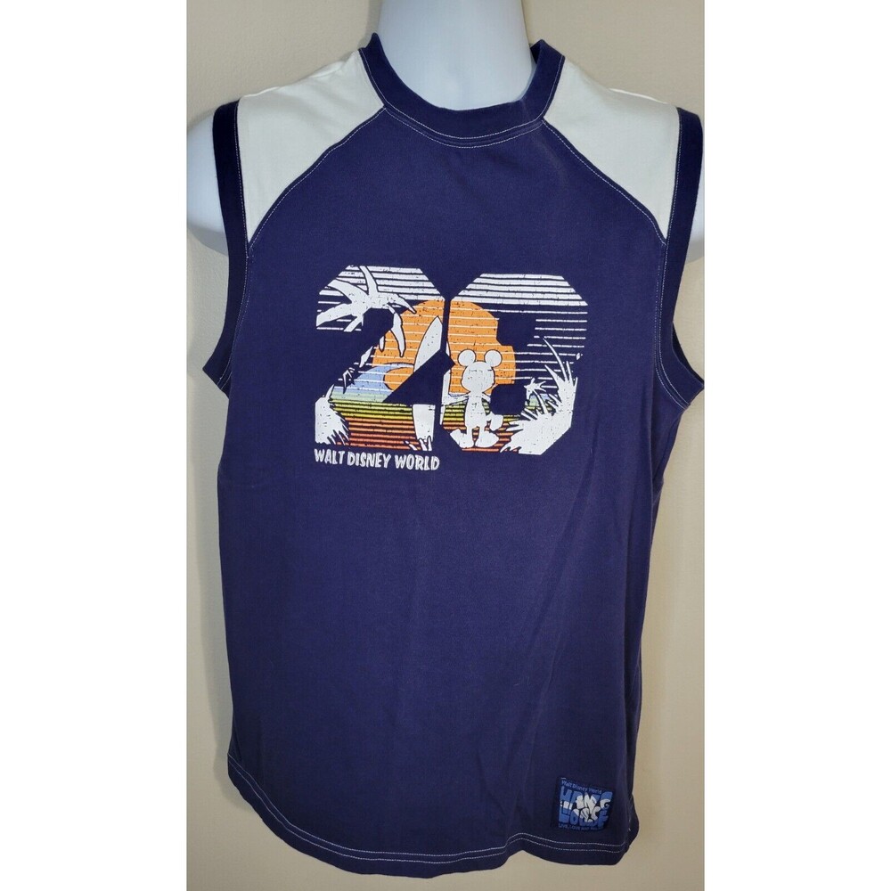 Vintage 90s Disneyland Resort 28 Mickey Beach SleevelessT Shirt Size Small